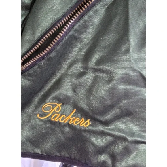 Vintage Green Bay Packers‎ Ladies First Satin Bomber Jacket Green M Medium
